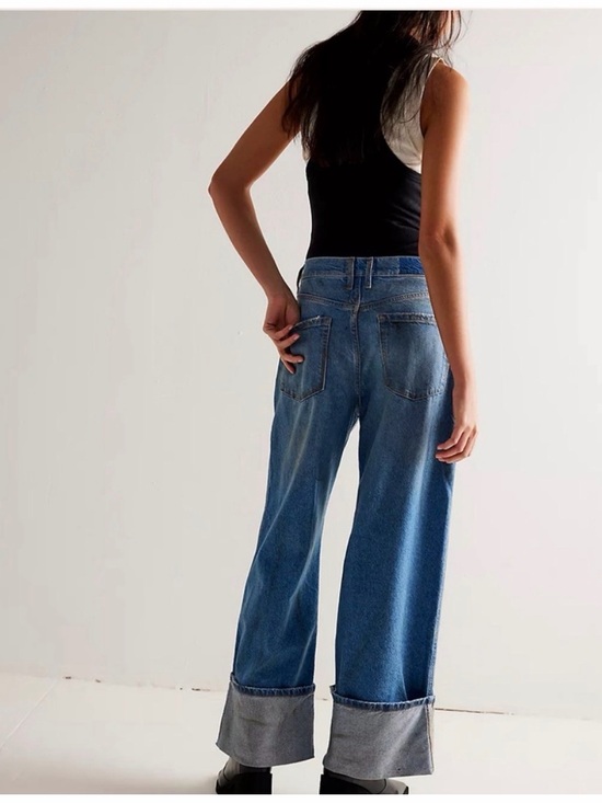 We The Free Denim - NEW WE THE FREE x Free People Wide Leg Cuffed Low-Rise Jeans in Mudslide NWT🌷